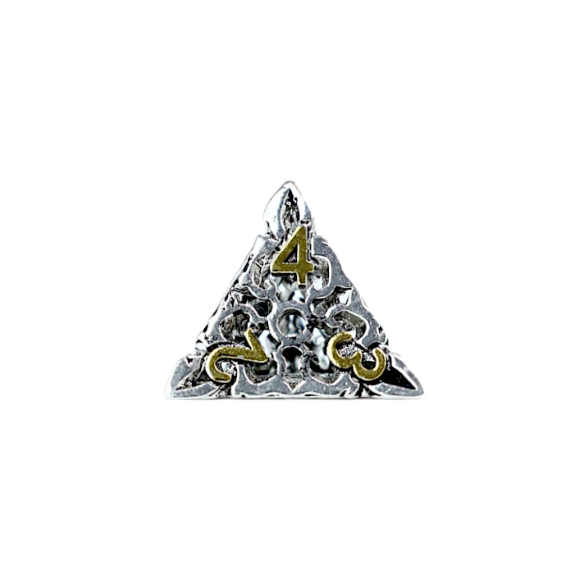 Dice RPG Set : Hollow Celtic - Chrome and Gold